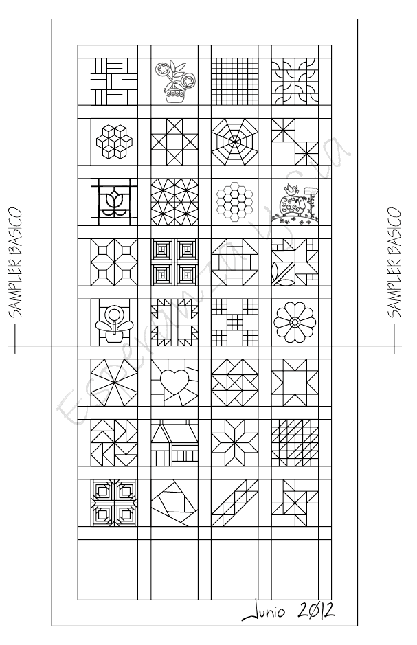 Montaje sampler | Patrones de patchwork, Bloques, Patrones
