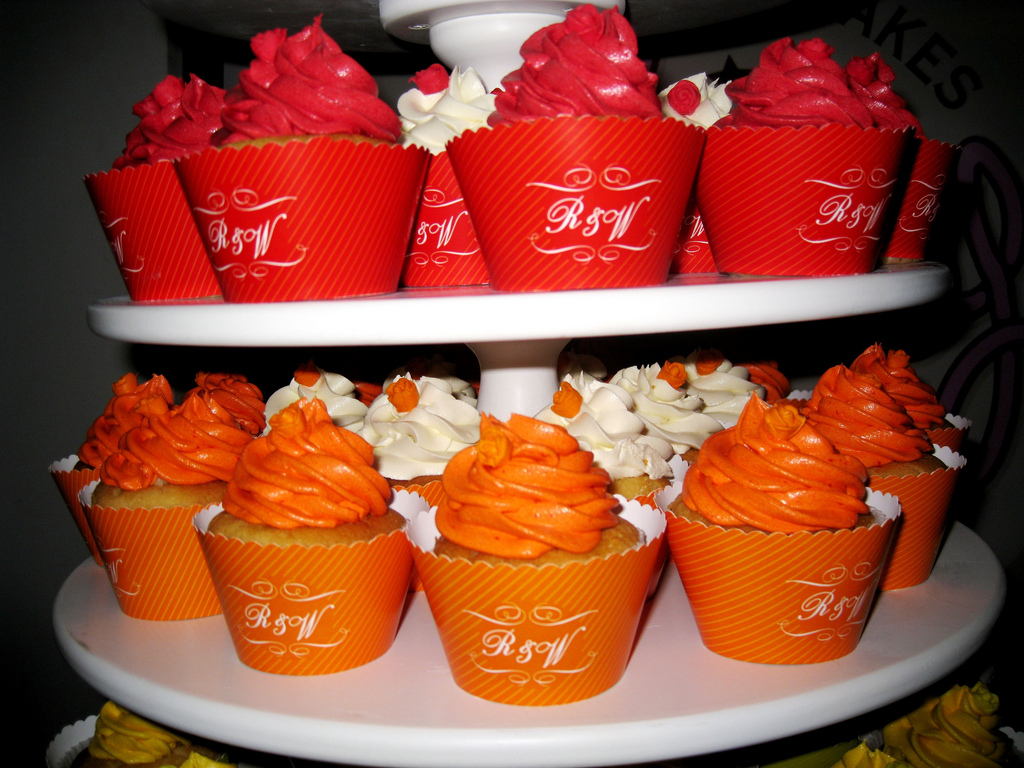 Birthday Cake Rainbow Colored Cupcakes