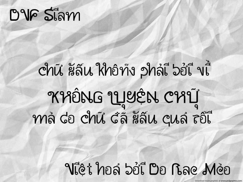 DVF Siam - Font chữ Thái Lan phiên bản Việt hóa