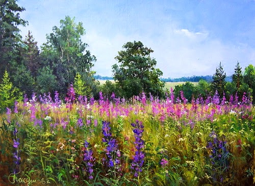 Realistic landscape painting by elena pokusheva