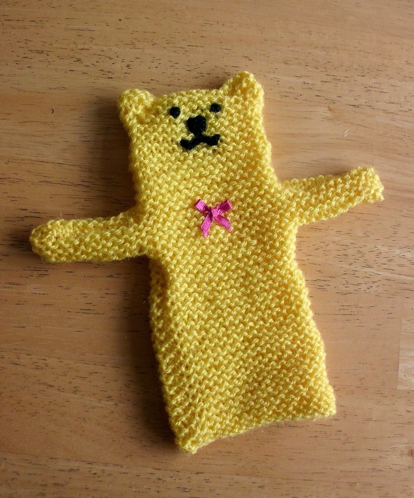 teddy glove puppet knitting pattern