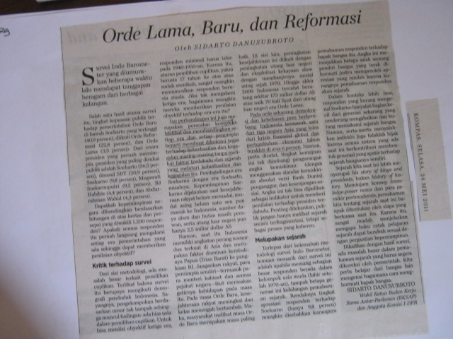 Kumpulan Kliping Sosial Politik Ekonomi Dan Budaya Kliping Koran Orde Lama Baru Dan Reformasi