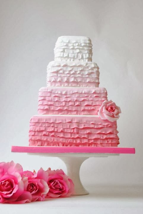 pink tier ombre cake