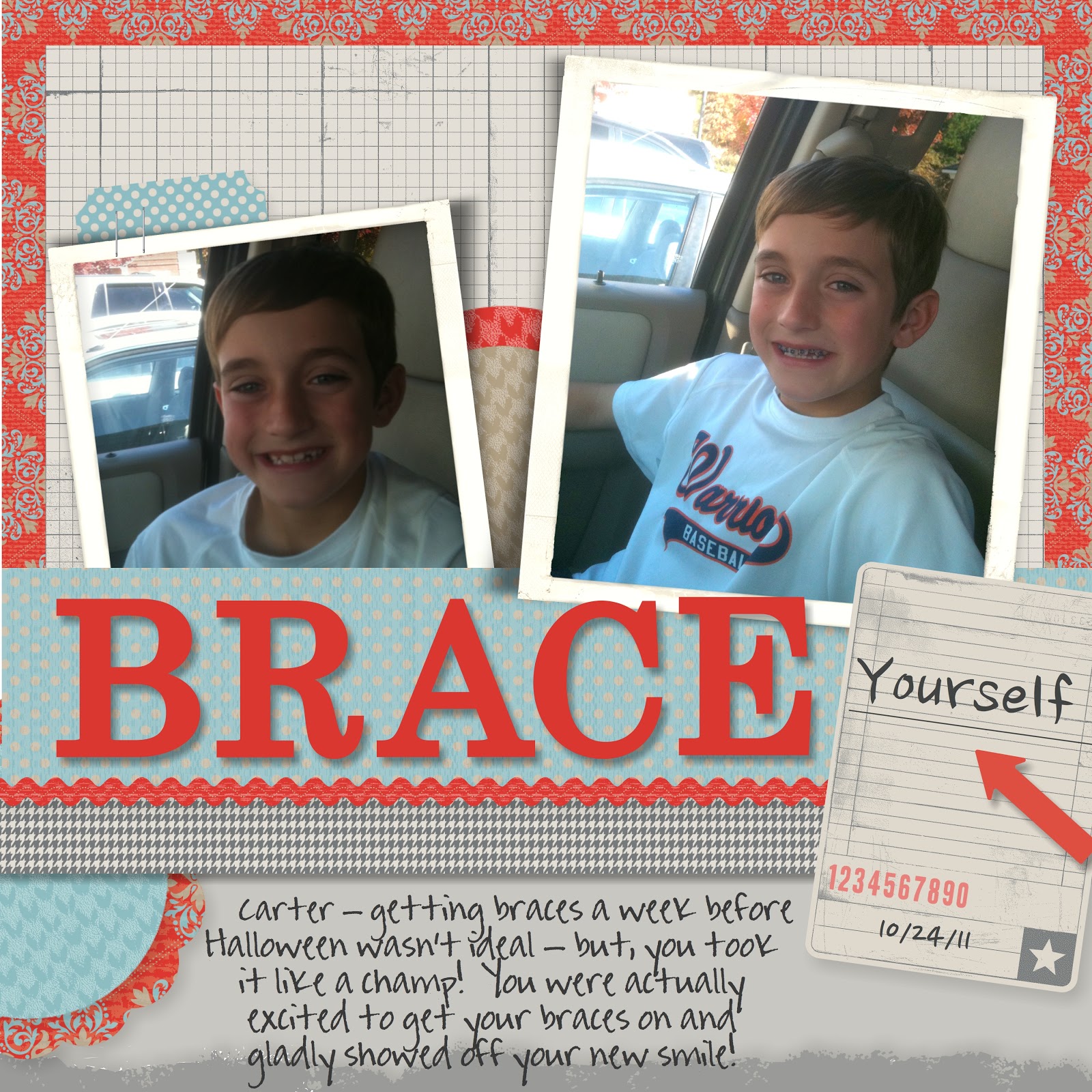 Creative Chat Brace Yourself... Scrapbook Layout