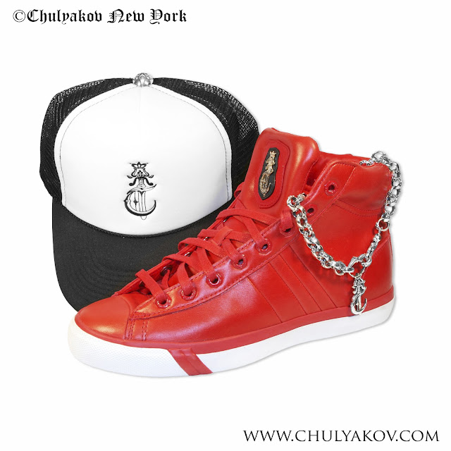Sneakers with Gold and Diamonds, Designer sneakers, hiphop sneakers, baseball hat, silver chain