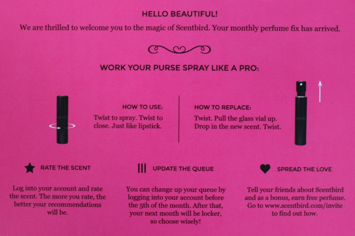 Scentbird monthly perfume subscription info card
