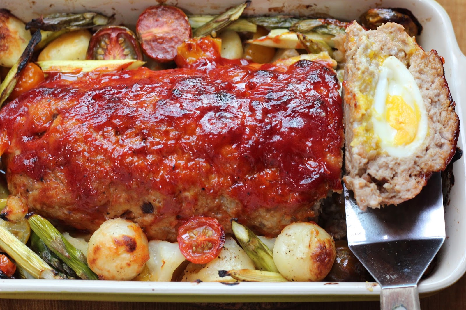 Honey Bee Sweets Egg stuffed Meatloaf