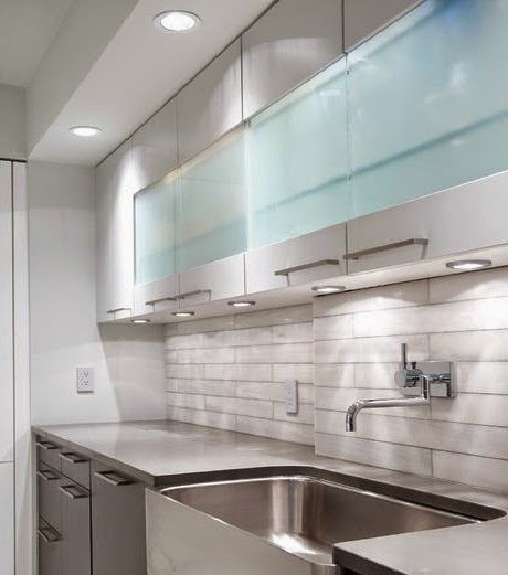 Stainless-steel Glass Kitchen Cabinets