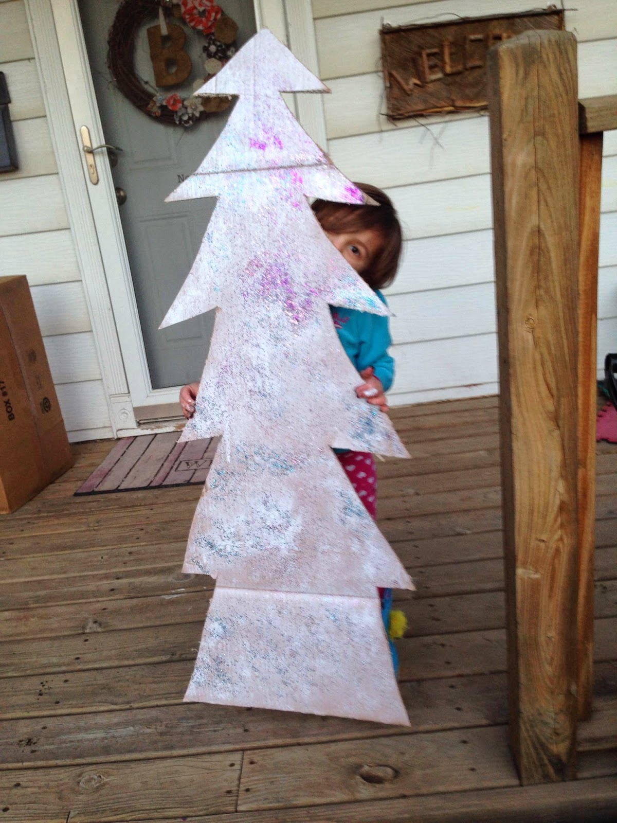 Show & Tell White Spray Paint Trees Frozen Decorations The