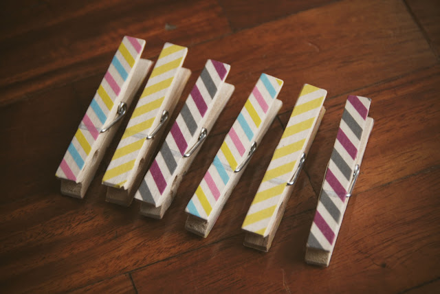 Easy DIY Washi Wooden Pegs