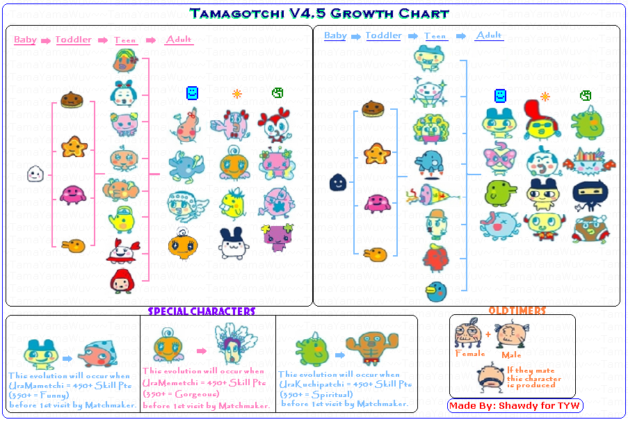 Tamagotchi 4.5 growth chart