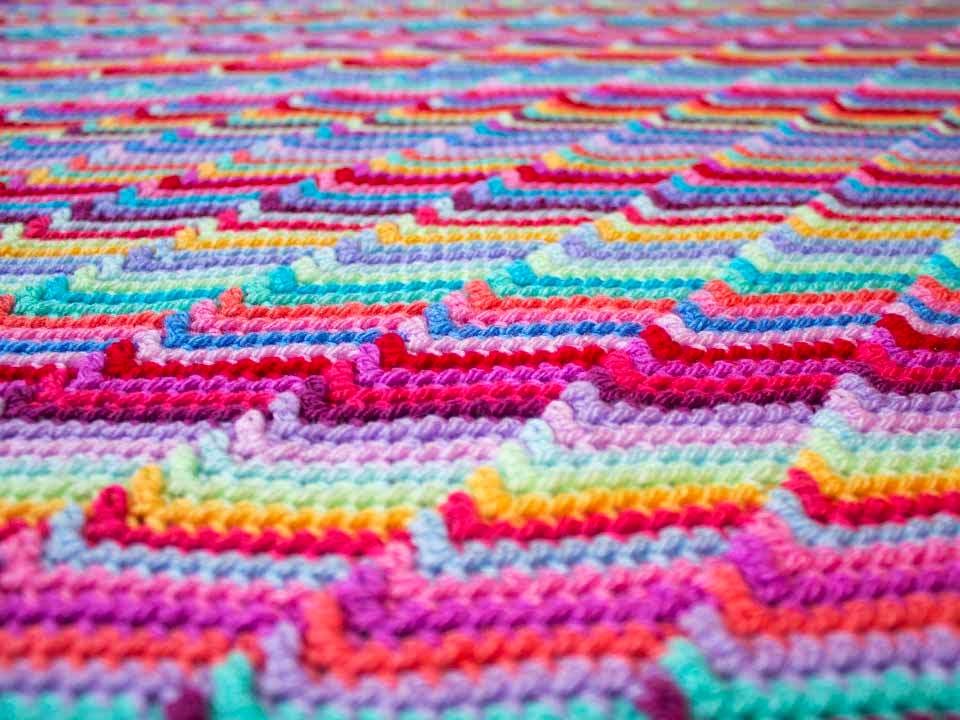 Marieta's Yarnland ΠΟΜ πλεκτή κουβέρτα KAL knitting or crochet blanket