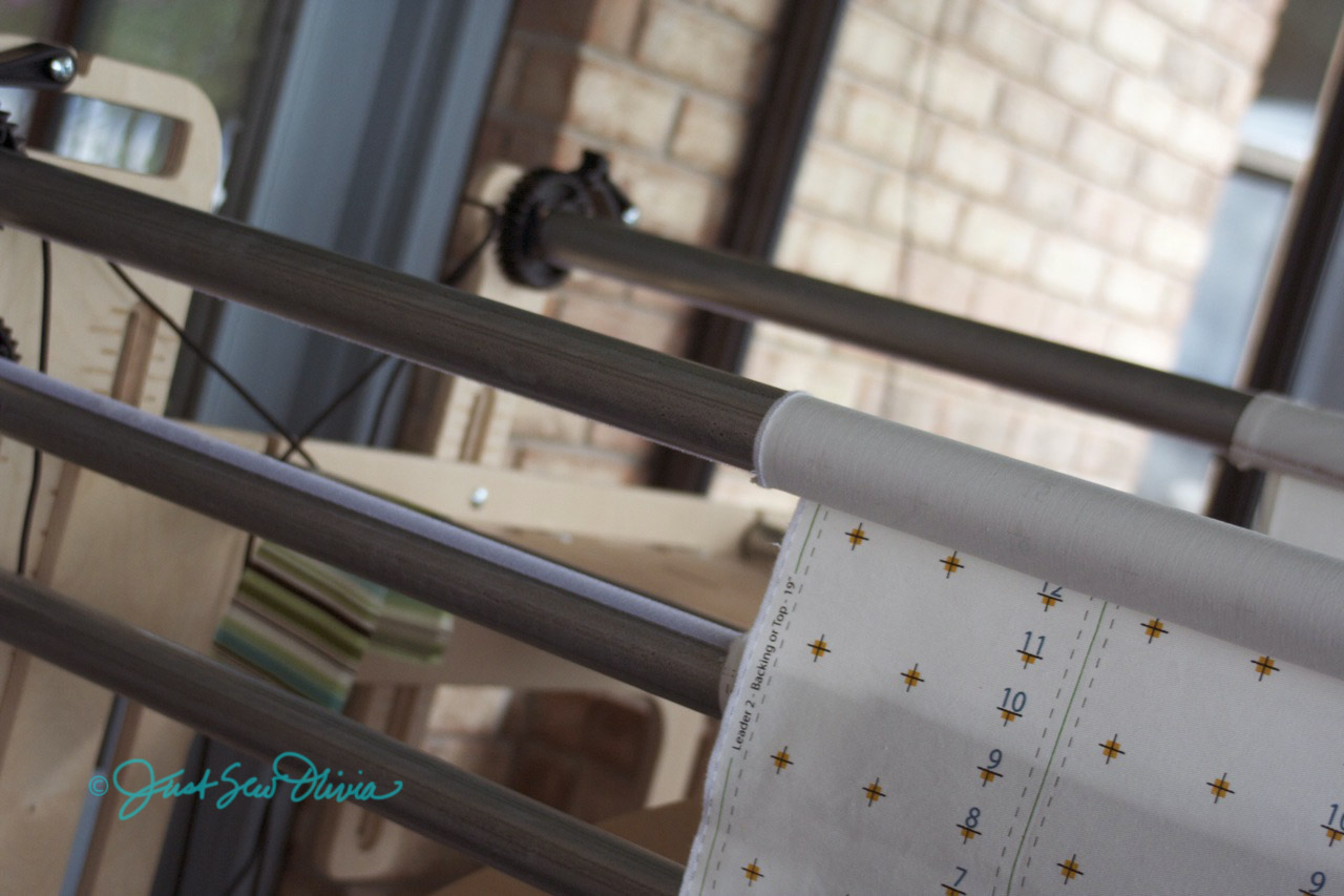 JustSewOlivia Tutorial Fabric Leaders for a Long Arm Quilting Frame