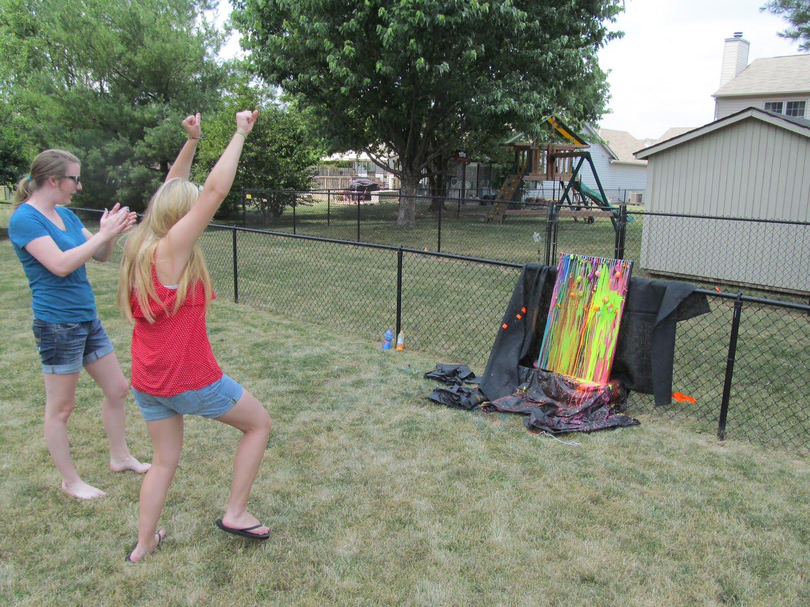 julie water balloon dart painting!