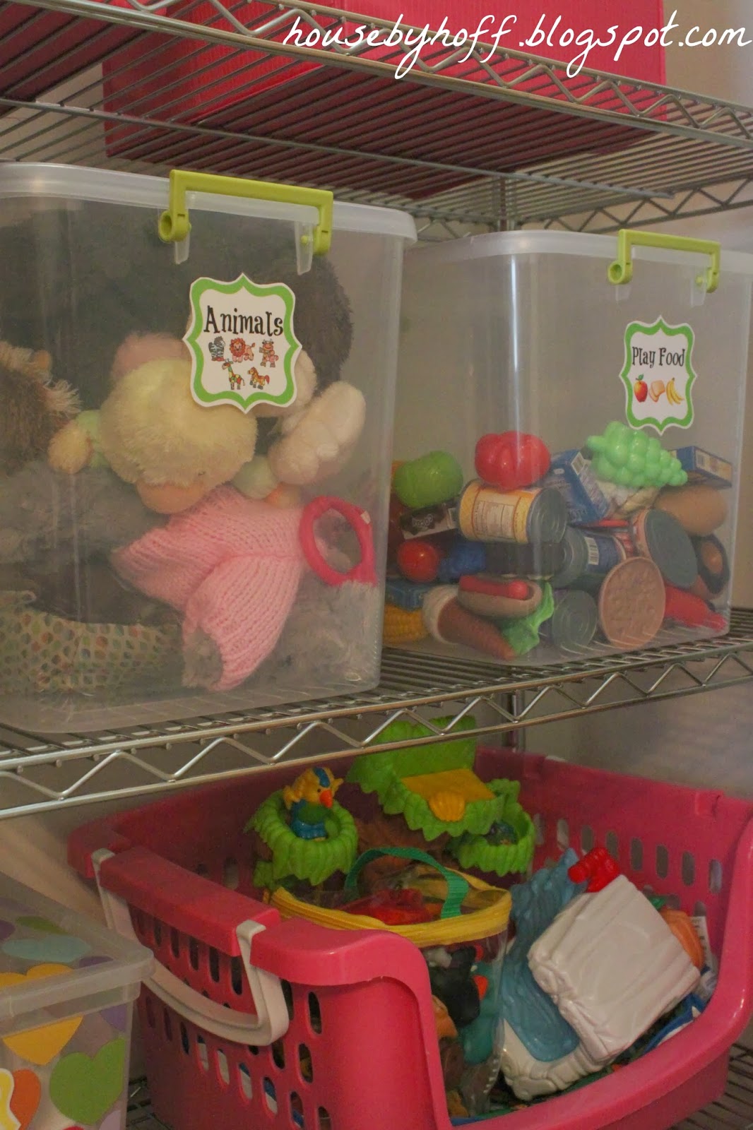 A Completely Organized Toy Closet {With Free Printable Tub Labels