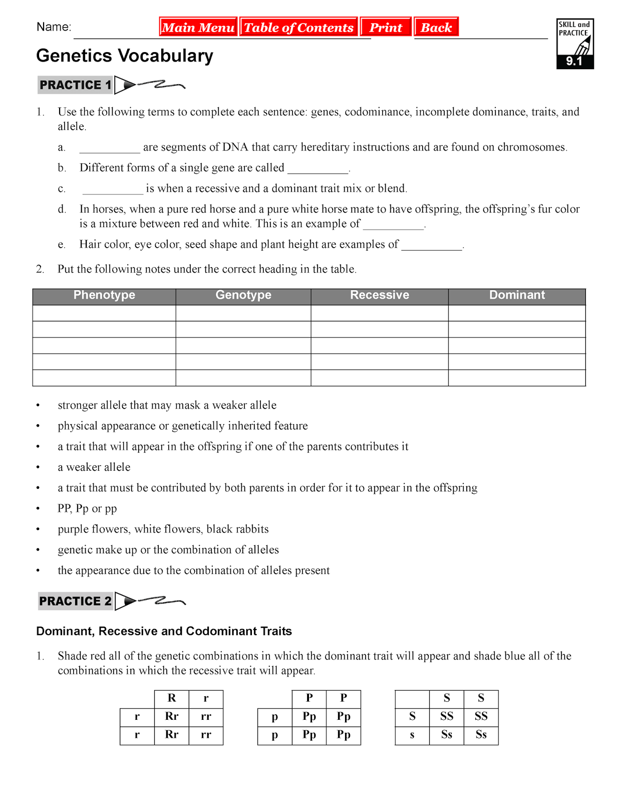 Worksheets Genetics Vocabulary Worksheet worksheets genetics vocabulary worksheet atidentity com free week 26 thursday march 19 2015 miss durants science class chapter 9