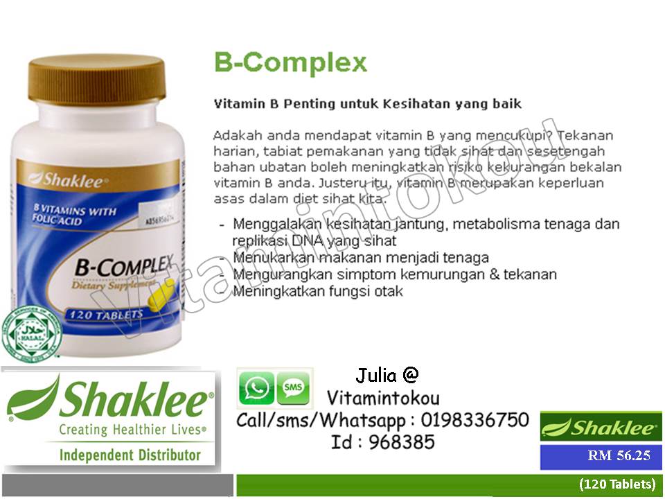 kelebihan vitamin B complex Shaklee vitamintokou