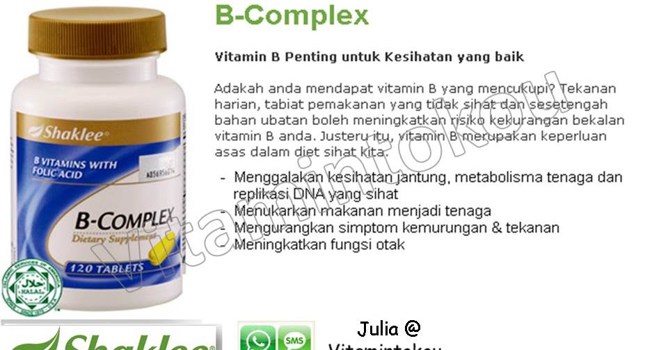 kelebihan vitamin B complex Shaklee vitamintokou