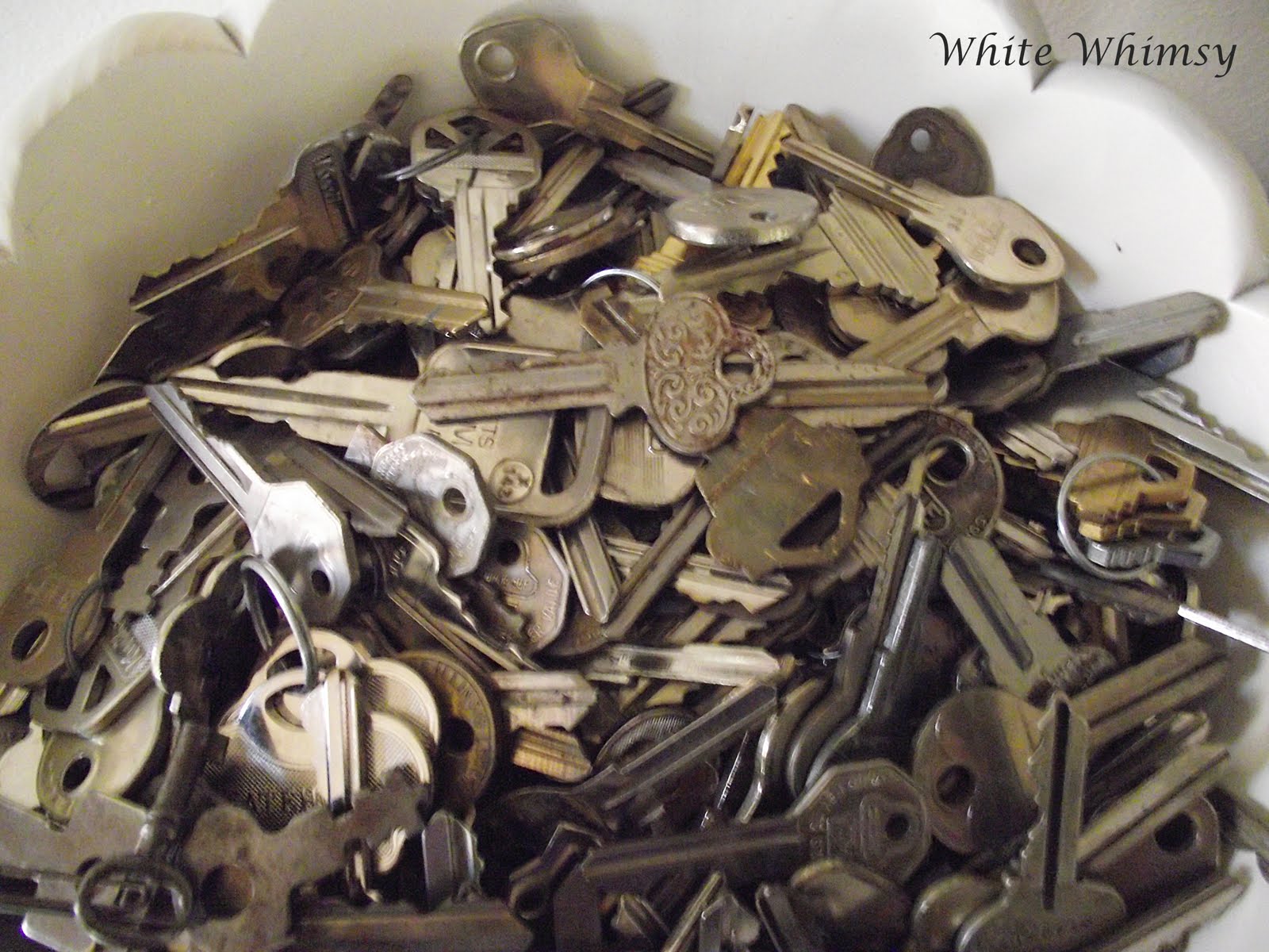 White Whimsy Decorating With Old Keys