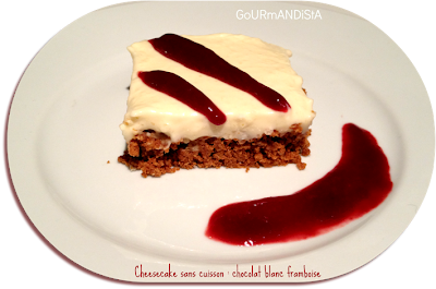 image Cheesecake sans cuisson chocolat blanc framboise
