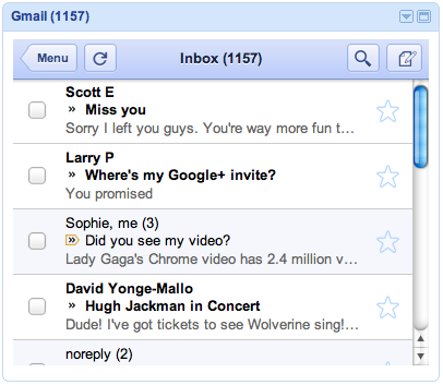 good gadgets on igoogle on igoogle1 New Gmail Gadget for iGoogle by Google