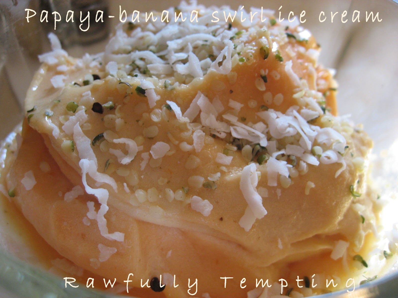 PapayaBanana Swirl Ice Cream