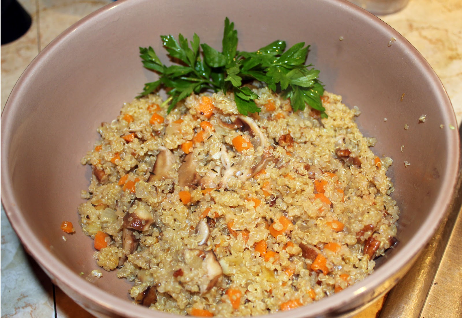 Jen's Food Adventures Quinoa Pilaf with Shiitake Mushrooms, Carrots