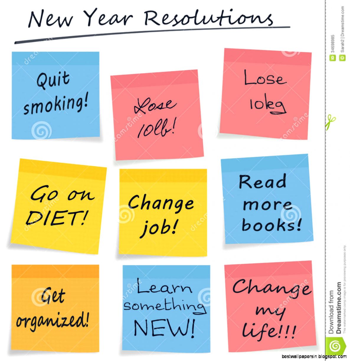 New Year Resolutions Style Sticky Notes Royalty Free Stock Photo New Year Resolutions Style Sticky Notes Royalty Free Stock Photo