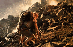 Frodo and Sam on Mount Doom