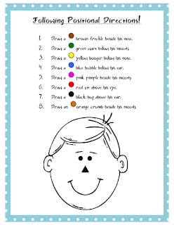 Ms. Lane's SLP Materials: Spatial Directions: Dots on a Face