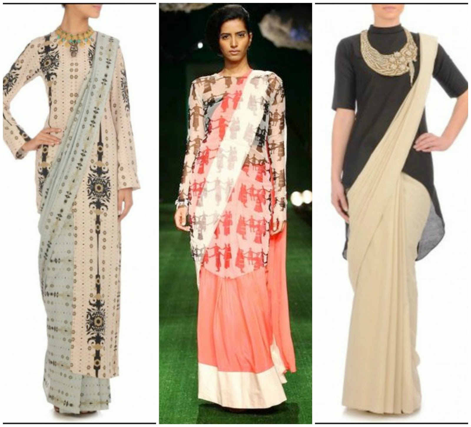 indo western saree draping styles