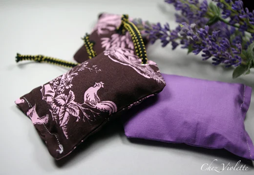 French toile Lavender sachets by Chez Violette