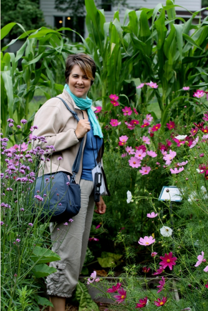 My beautiful friend Mary amidst the corn and cosmos at Seed Savers Exchange, Decorah, Iowa