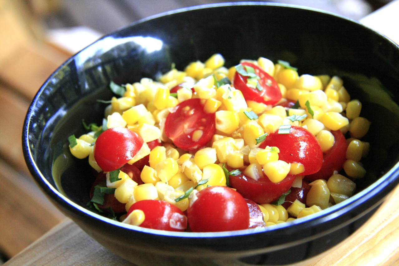 Corn and Cherry Tomato Salad with LemonTarragon Vinaigrette Feast of Joy
