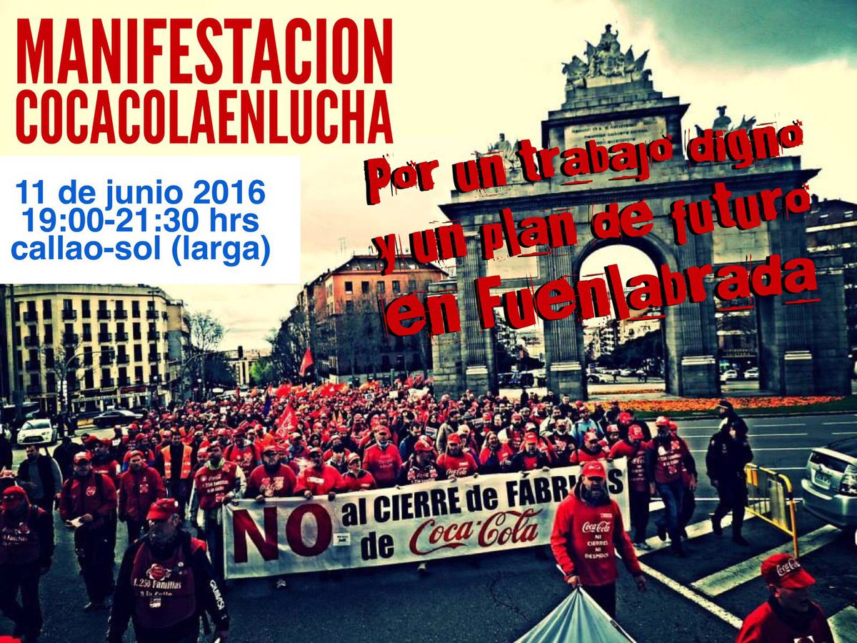 11 junio manifestación Coca Cola en Lucha