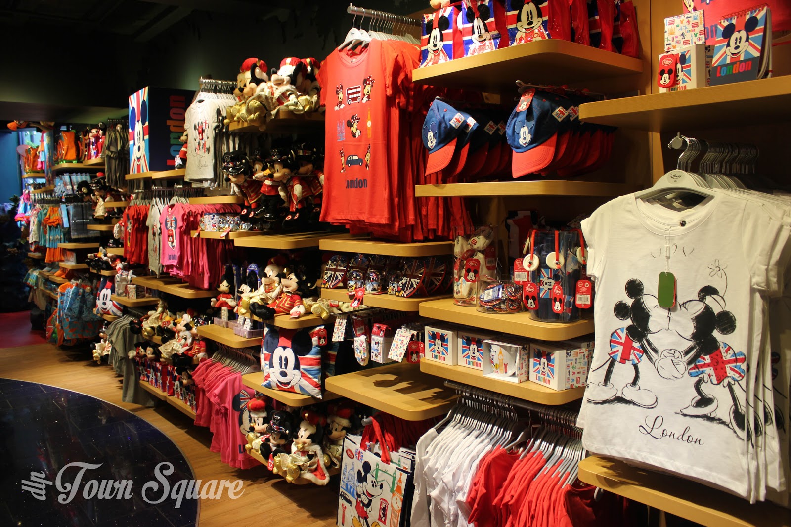The amount of London merchandise in store is extensive London merchandise
