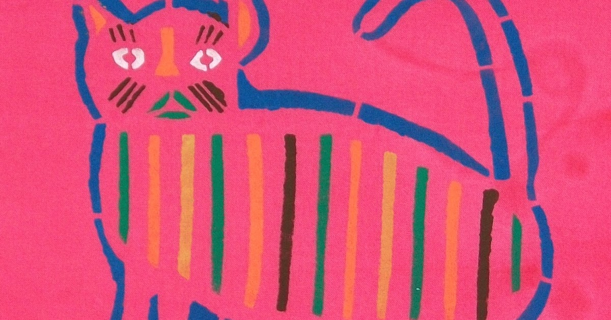 Julie B Booth Printing with the Cat Mola Stencil