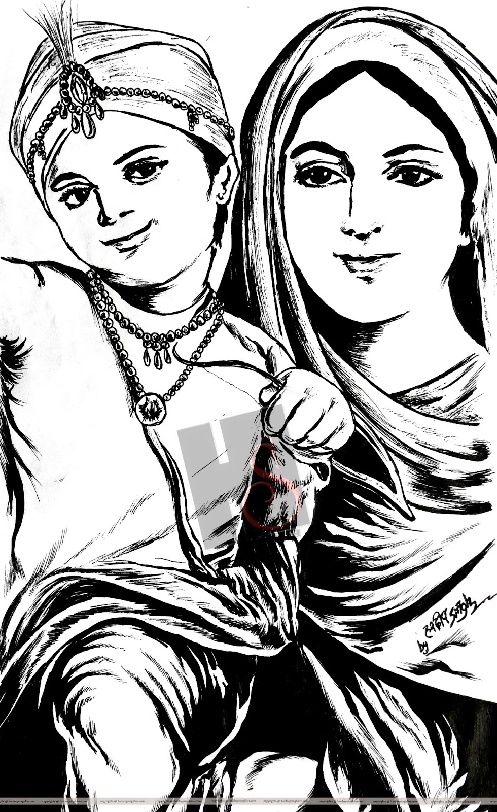 Art Of Hardeep Singh: Bal Gobind Rai With Mata Gujri Ji