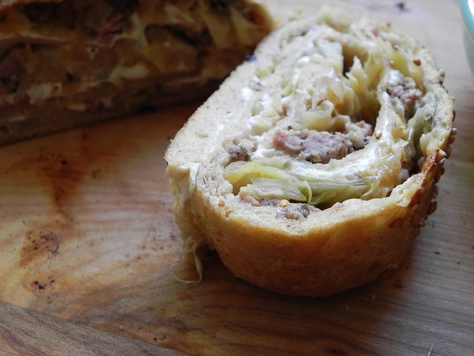 Let Them Eat Healthy Cabbage & Sausage Stuffed Bread