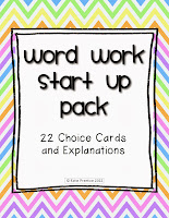 http://www.teacherspayteachers.com/Product/Word-Work-Start-Up-Pack-Choice-Cards-Printables-and-Explanations-301318