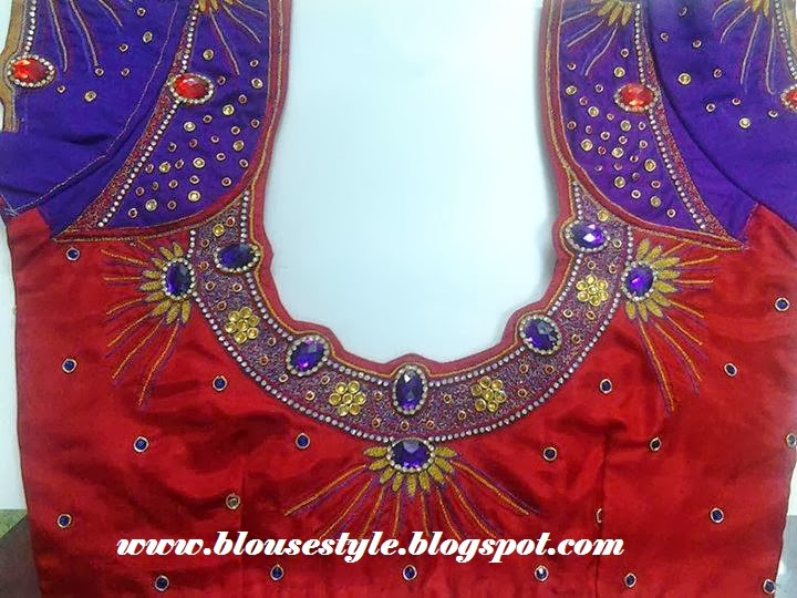 stone work designer blouse new design stone work designer blouse