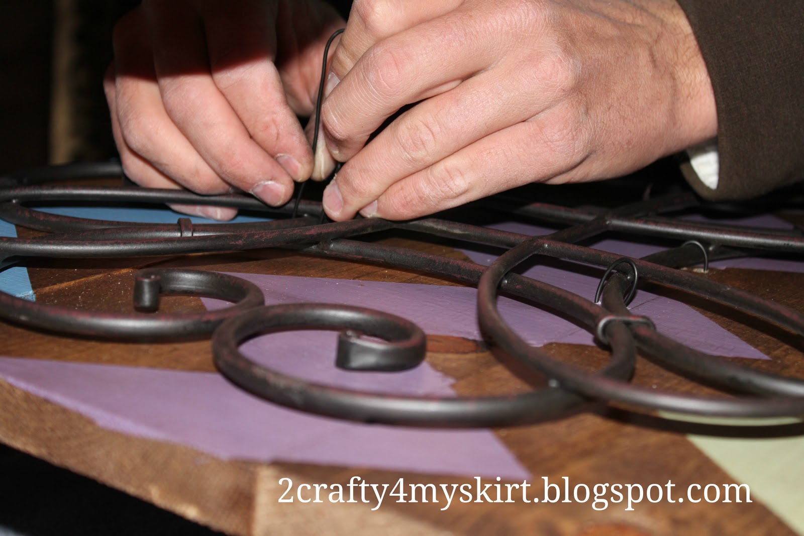 2 Crafty 4 My Skirt DIY Chevron Rod Iron Wall Hanging