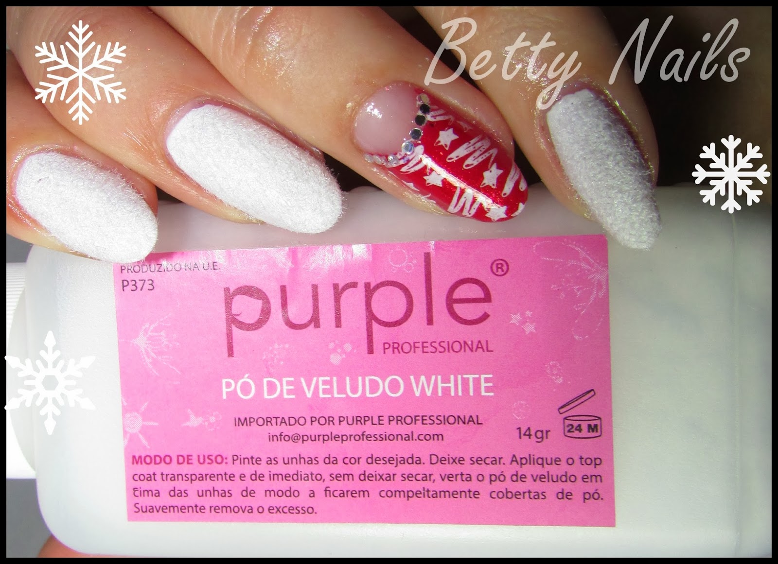 Betty Nails White Christmas Nailart 3 Purple Professional Burning
