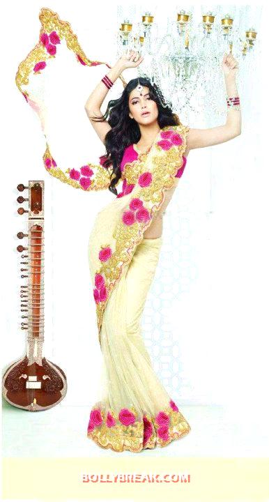 Shruthi hassan in saree with guitar in background Shruthi hassan in saree with guitar in background - Shruthi hassan Latest Hot Wallpaper 2012 in Saree