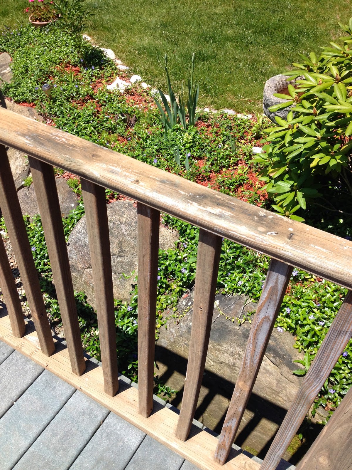Balancing On My Toes DIY Staining The Deck Railings