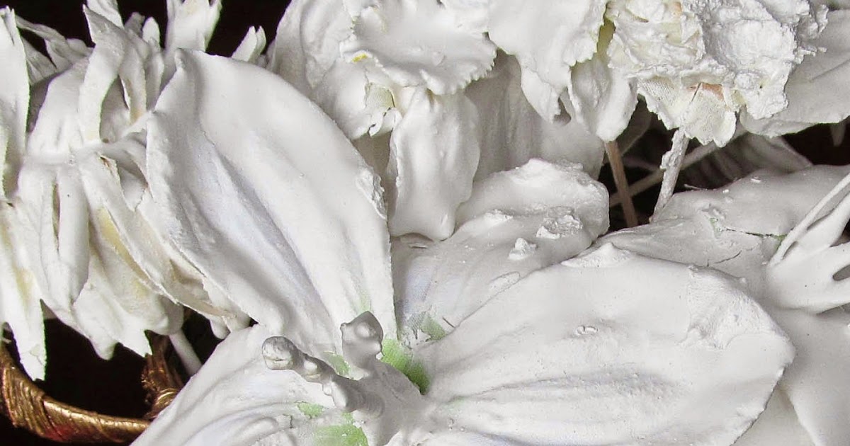 Plaster Dipped Flowers Muslin and Merlot