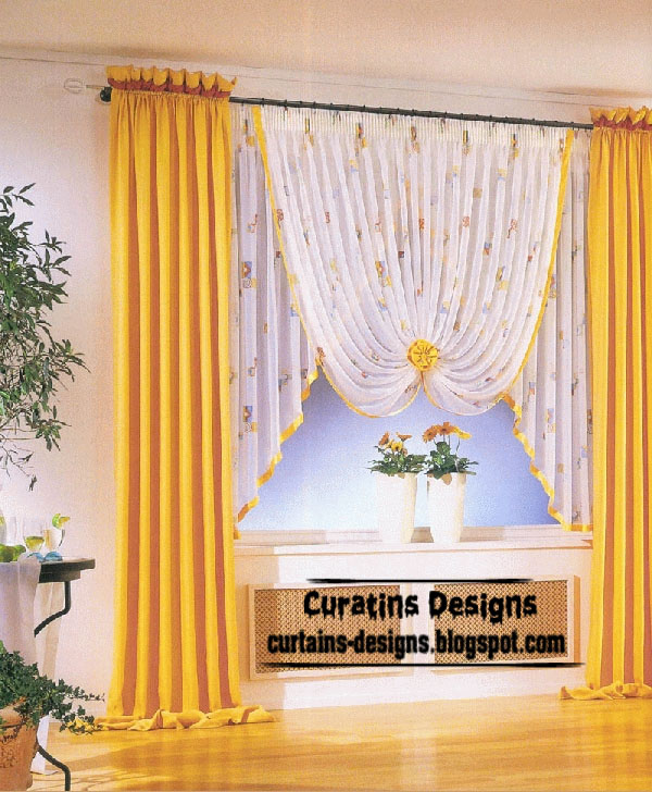 Modern yellow curtain with stylish shade style