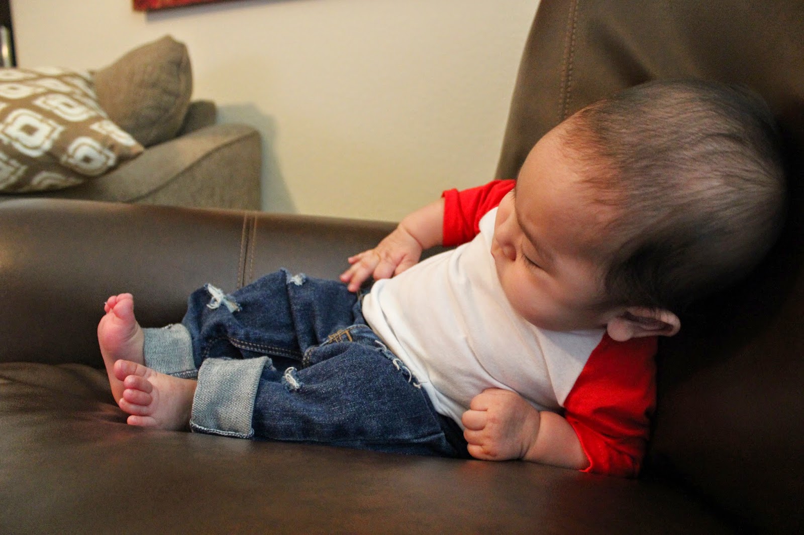 Domesticated Diva DIY Distressed Baby Jeans