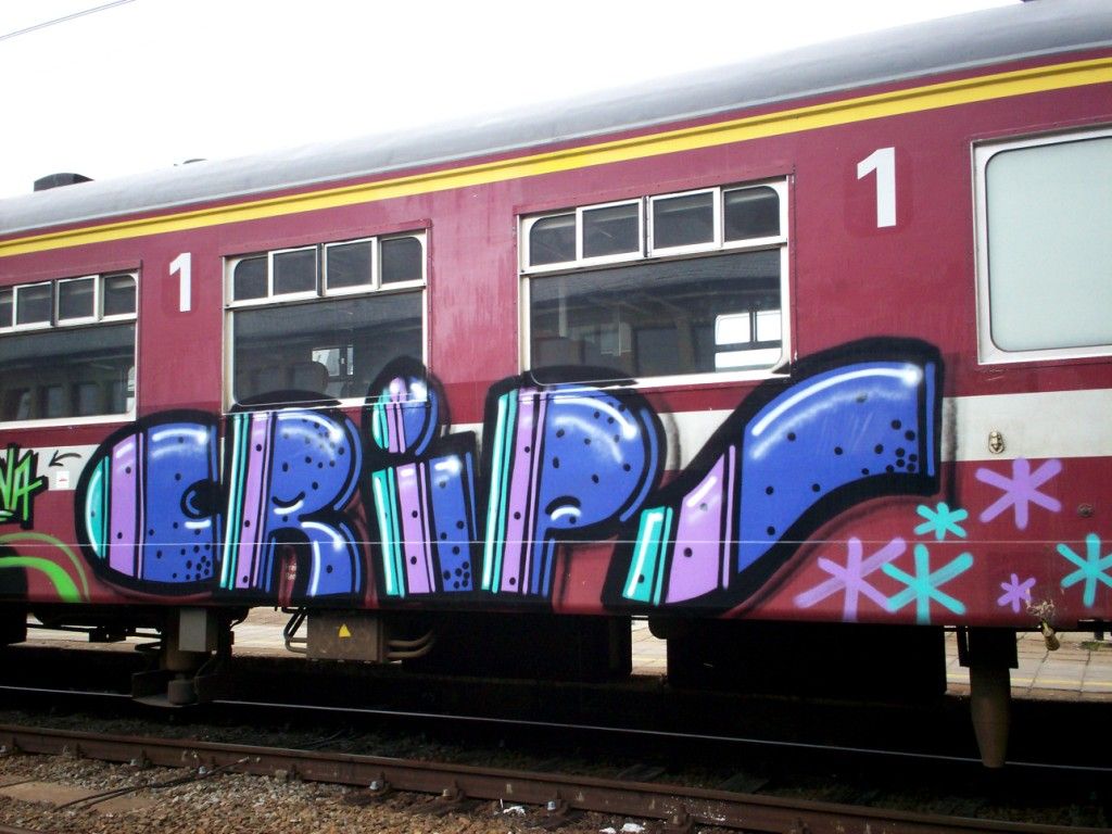Graffiti Art On Trains Crips