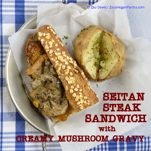 Zsu's Vegan Pantry seitan steak sandwich